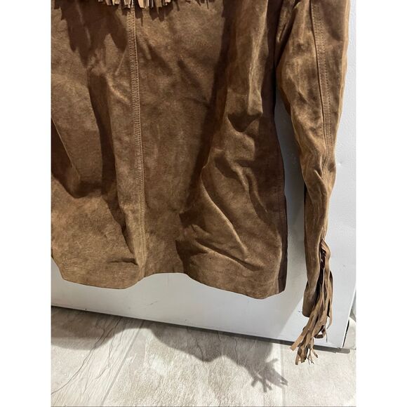 Esprit Brown Fringe Jacket Woman’s Size Small - Picture 8 of 9
